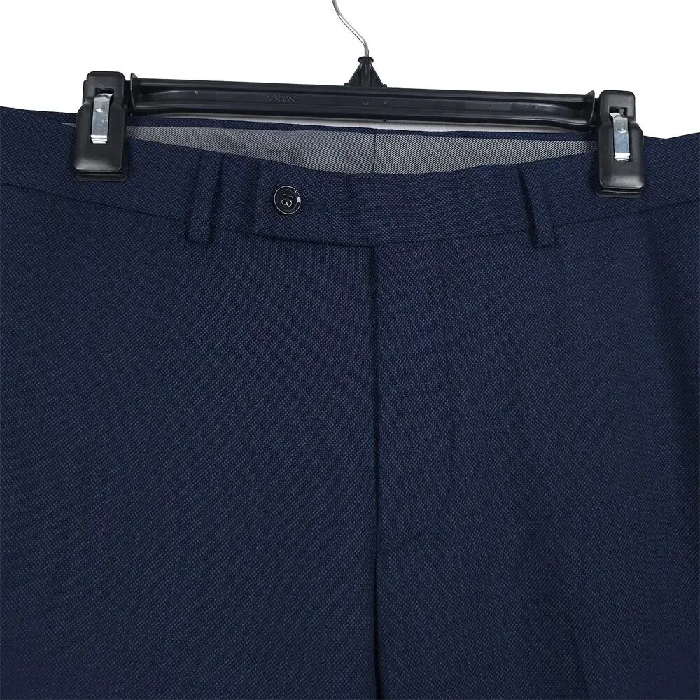Calvin Klein Mens Slim Fit Suit Pants 32x30 Navy Blue Birdseye Wool Stretch NWT